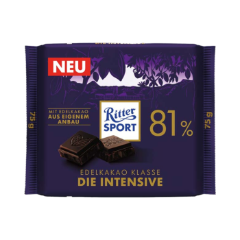 742549 Ritter Sport Edelkakao ­Klasse Die Intensive 81 Prozent, 75g